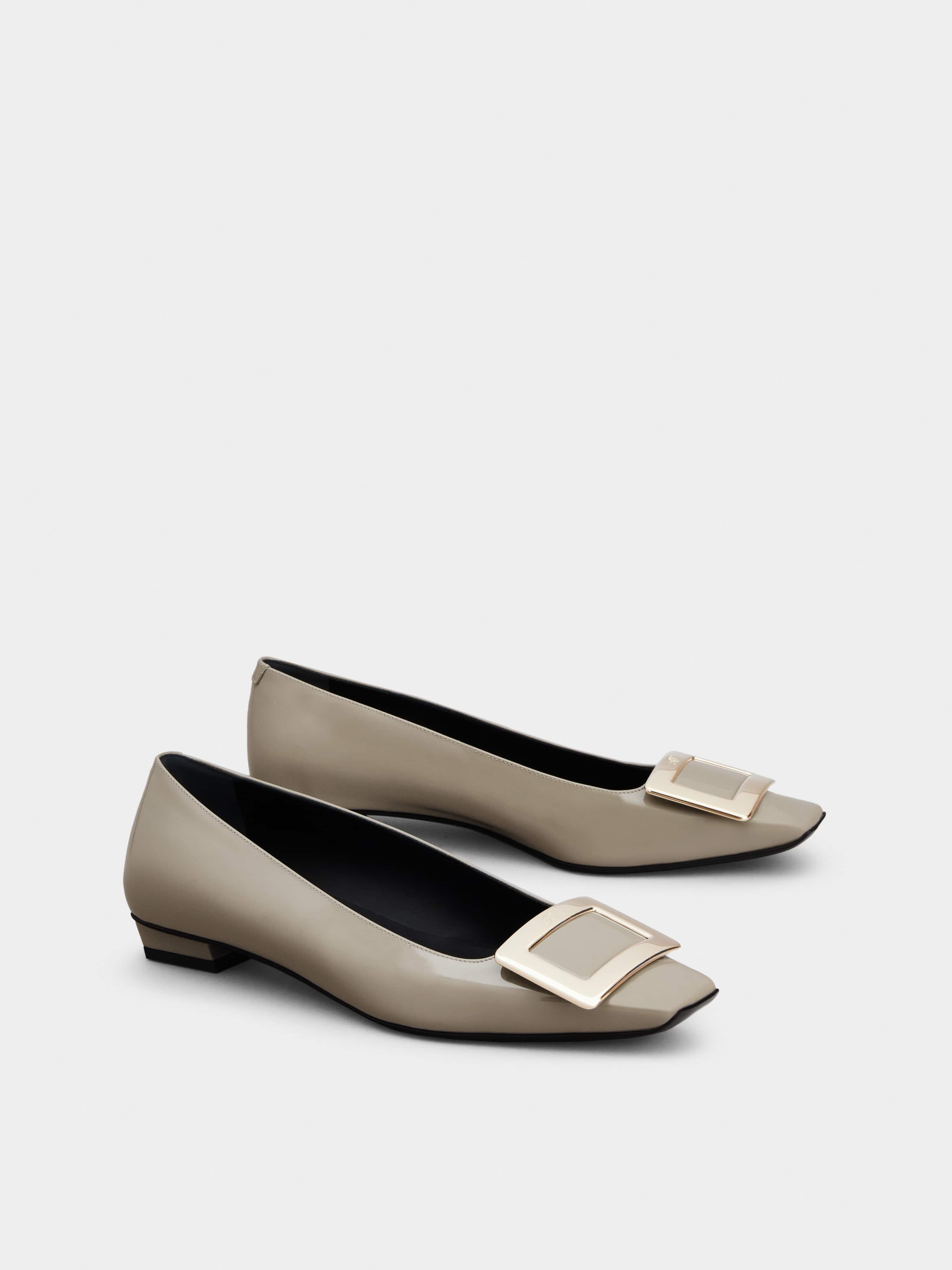 Belle Vivier Metal Buckle Ballerinas in Patent Leather - 3
