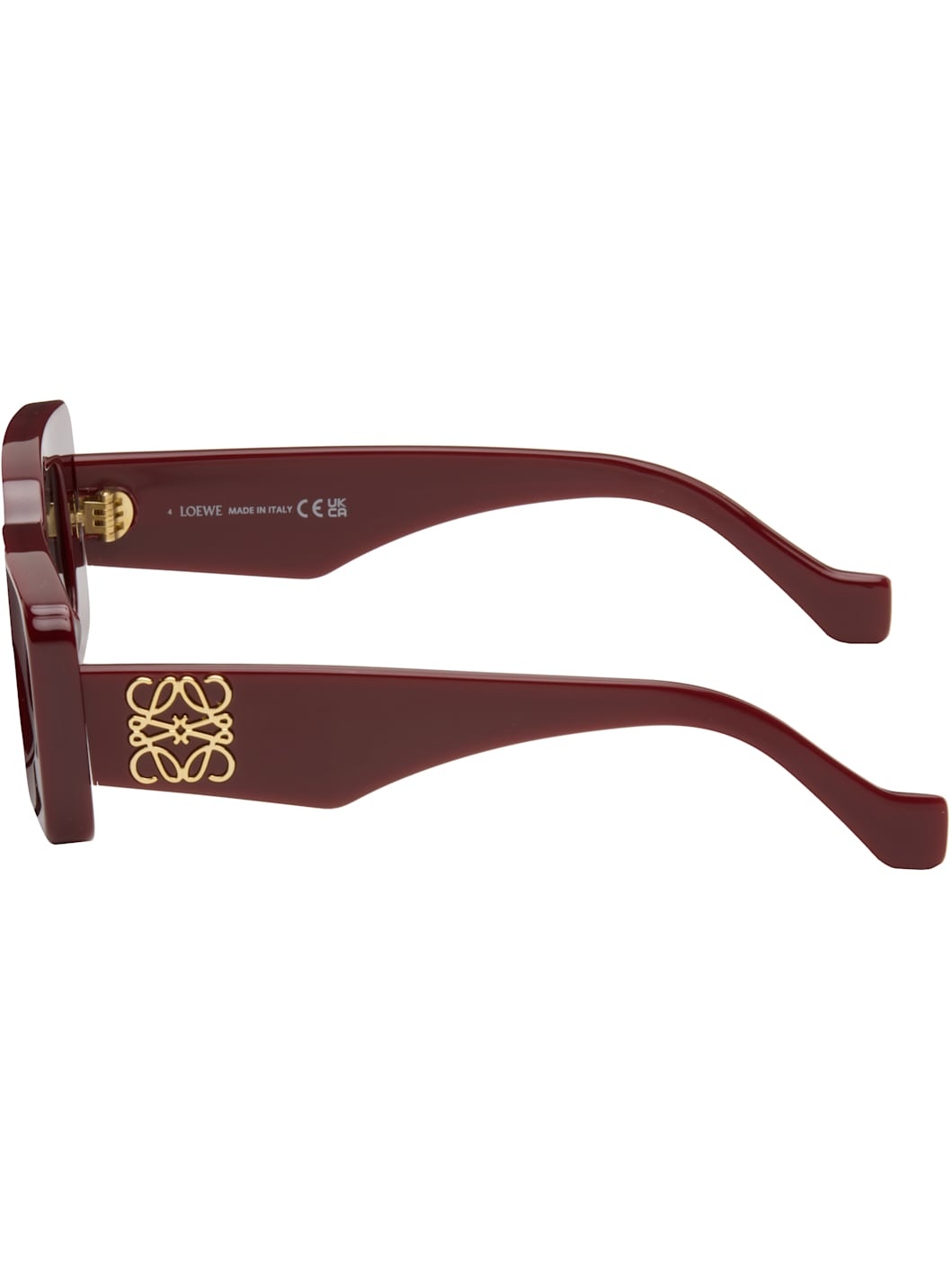 Burgundy Rectangular Sunglasses - 3