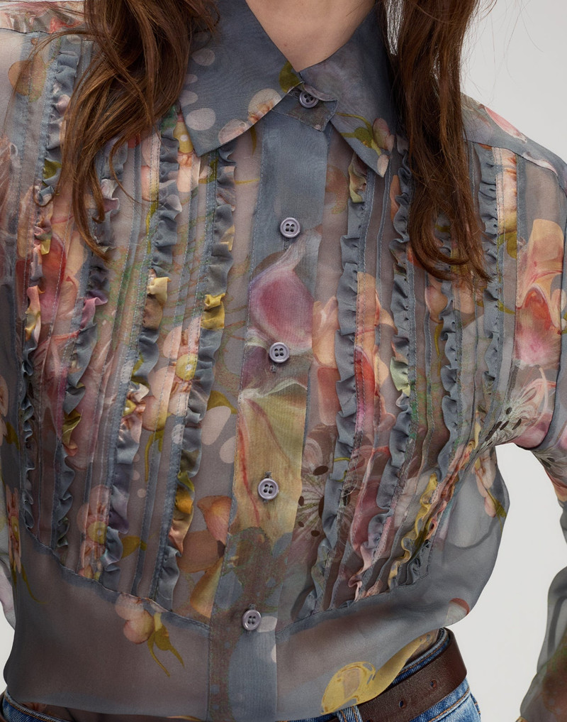 Claude Silk Organza Tuxedo Shirt 5