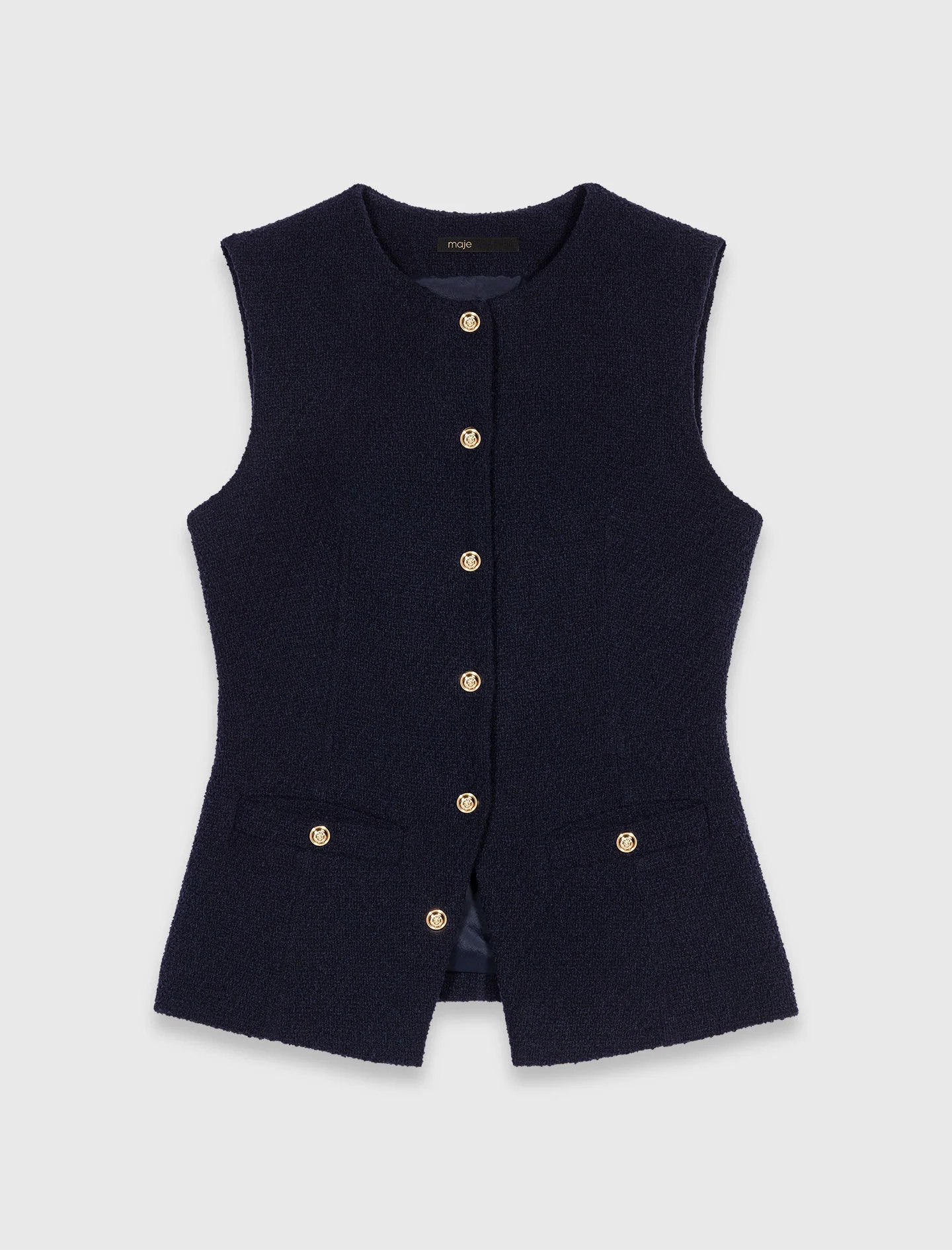 Sleeveless tweed jacket - 1