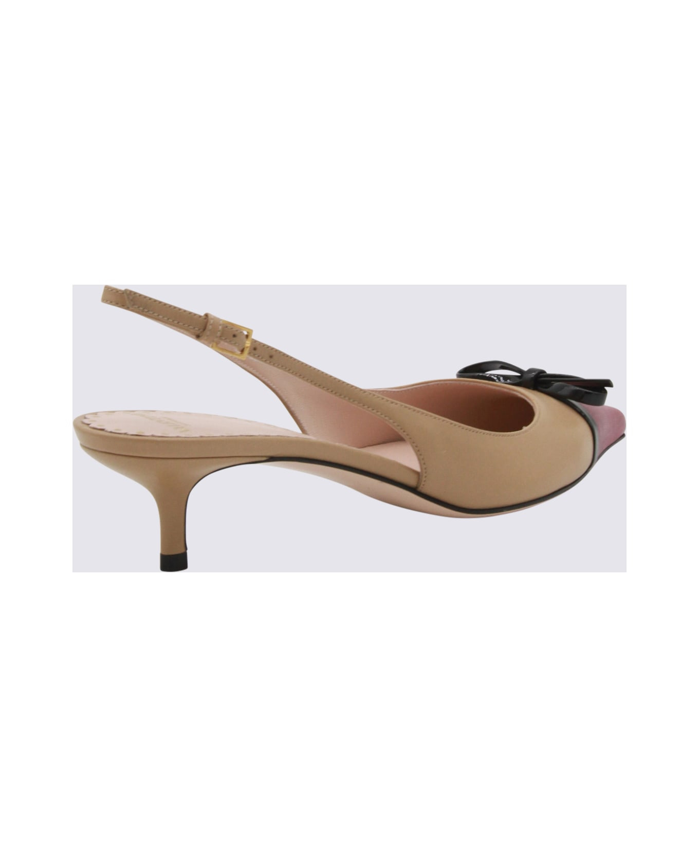 Cream Leather Pumps - 3