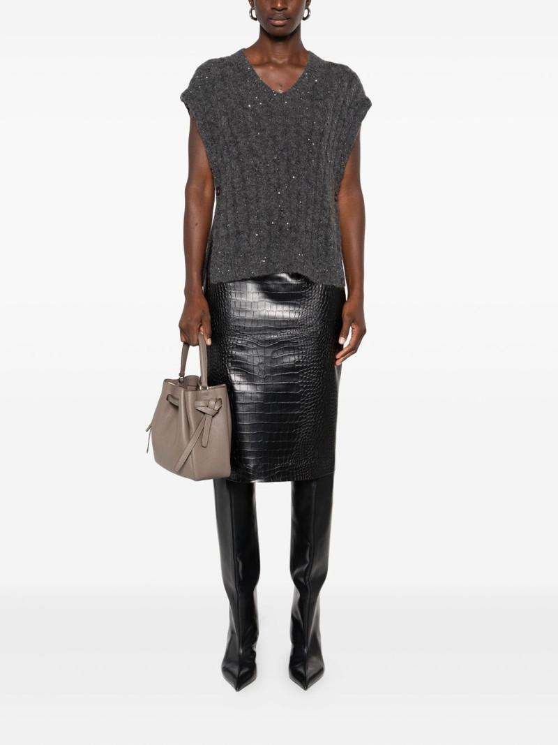 GIAMBATTISTA VALLI crocodile-effect skirt outlook