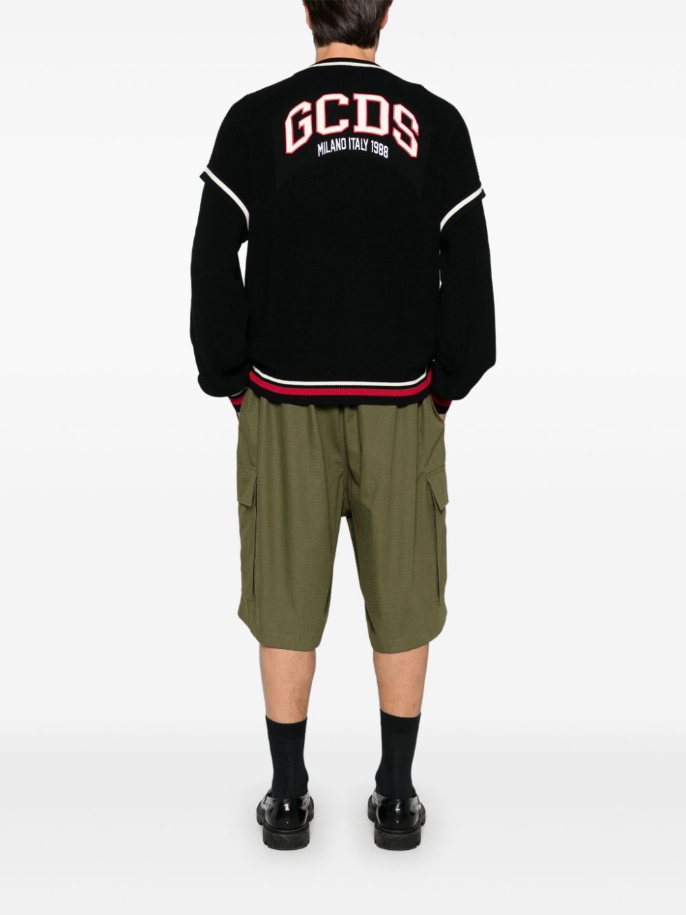 logo knit cardigan - 2