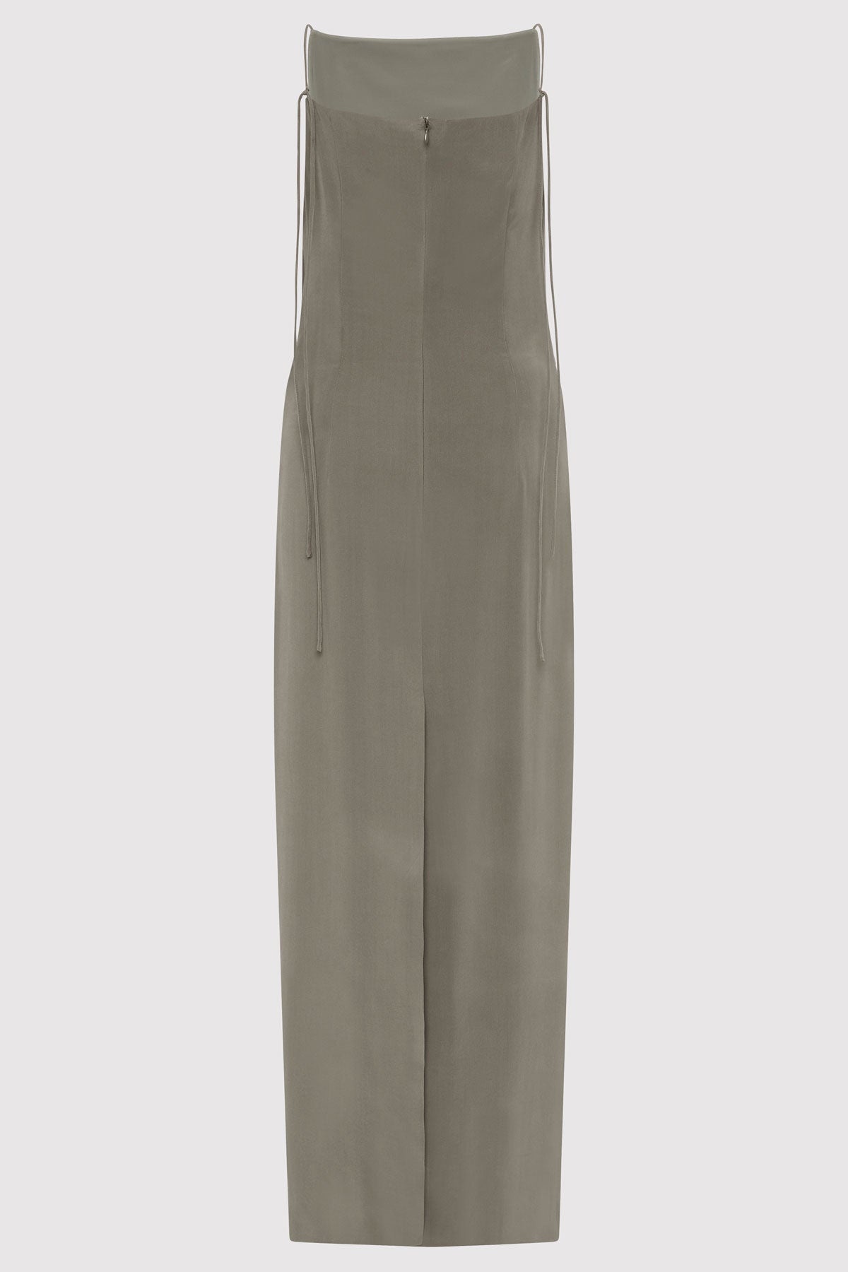 Silk Tuck Dress - Smokey Olive - 7