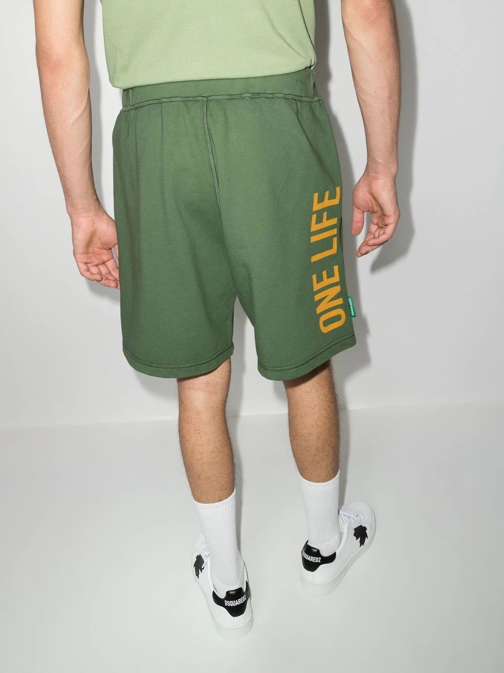 logo-print track shorts - 3