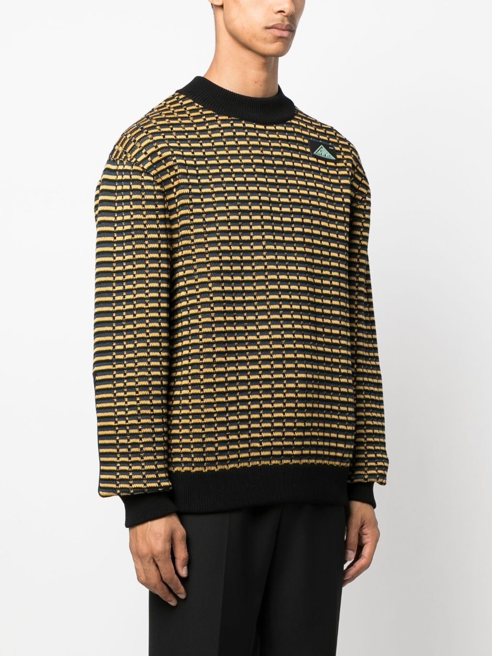 logo-patch knit jumper - 3