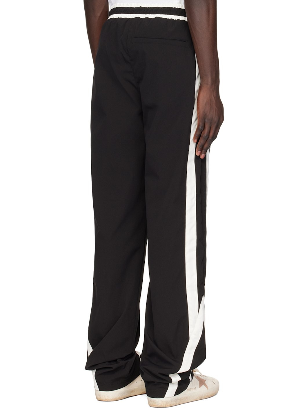 Black & Off-White Ski Track Pants - 3