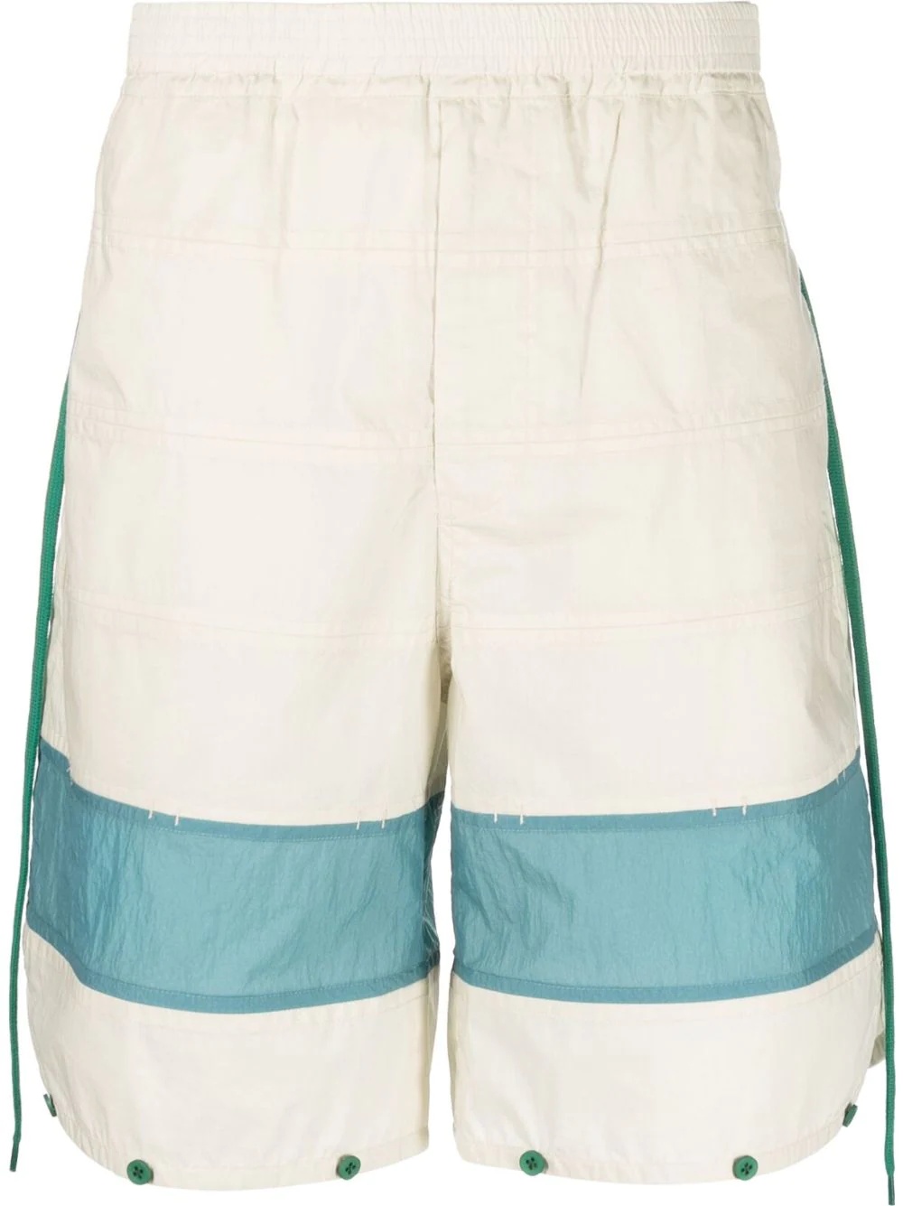 two-tone panelled shorts - 1