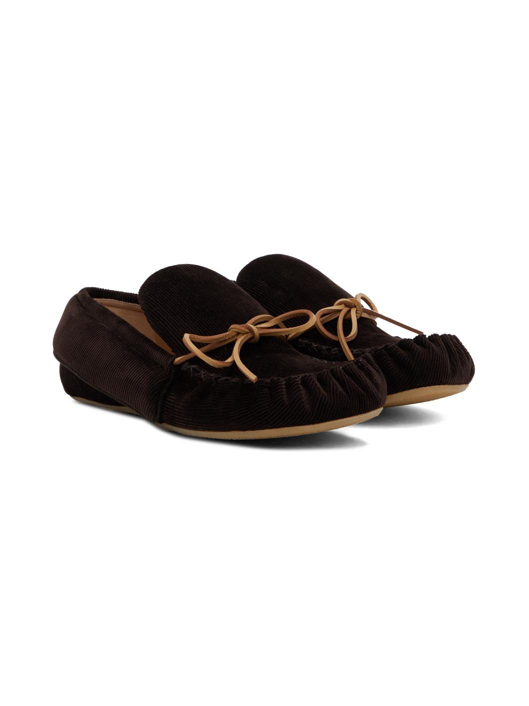 Brown Corduroy Loafers - 4