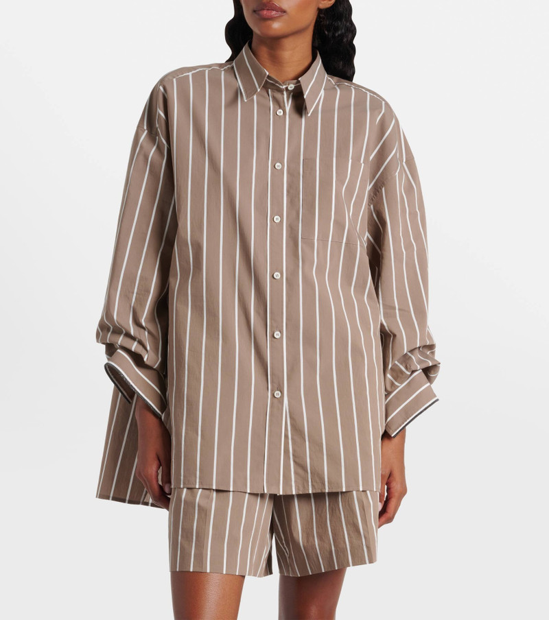 Monili striped cotton-blend poplin shirt 7