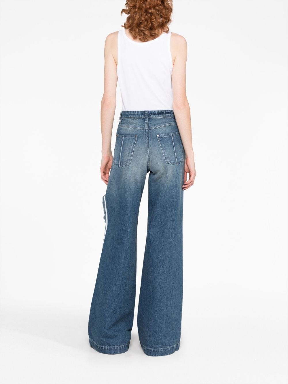 ripped wide-leg jeans - 4