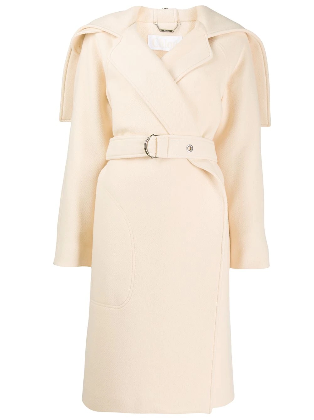 cape-style belted coat - 1