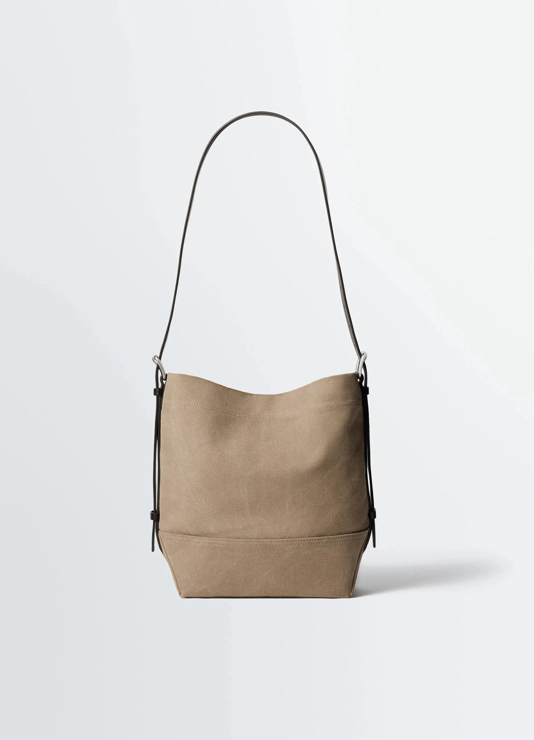 SMALL BELTED TOTE BAG IN COTTON CANVAS - 1