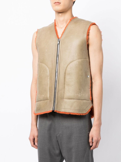 Rick Owens zipped shearling vest outlook